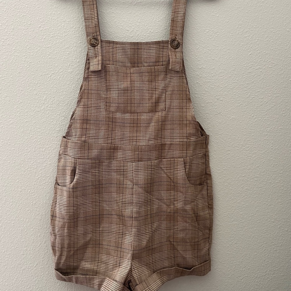 Plaid beige jumpsuit